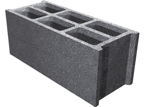 Bloc creux avec trous de préhension 20x20x50cm